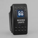 Rocker Switch for 4x4 Reverse Lights Back Lit Blue