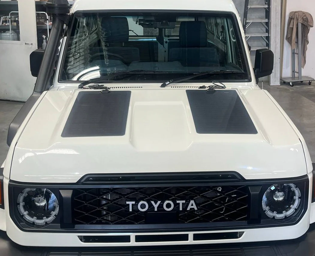 New-79-Series-Panels Bonnet Solar Panel - Toyota Landcruiser 79 Series GDJ 2.8 (2024-Current) - 70-Watts - Image 1